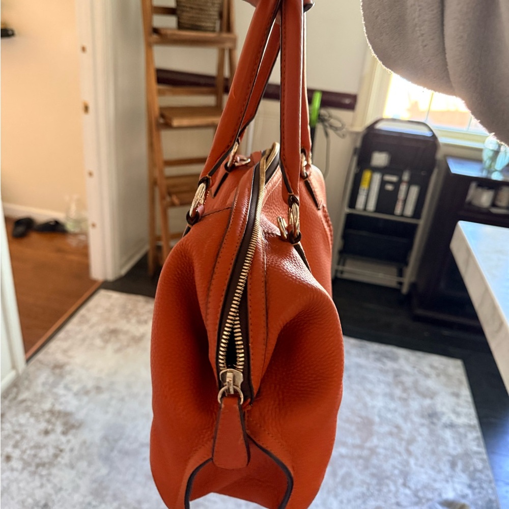 MCM Orange Leather Top-Handle Satchel - Picture 3 of 10